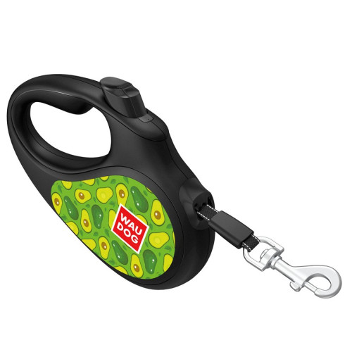 Повідець-рулетка для собак WAUDOG R-leash, малюнок «Авокадо», світловідбивна стрічка - фото 2