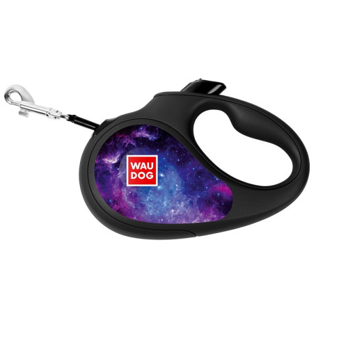 Повідець-рулетка для собак WAUDOG R-leash, малюнок «NASA21», світловідбивна стрічка - фото 3
