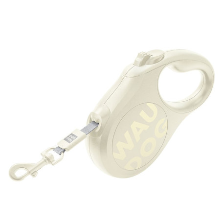 Повідець-рулетка для собак WAUDOG R-leash Monochrome, біла, світловідбивна стрічка