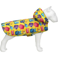 Дождевик-накидка для собак WAUDOG Clothes с капюшоном, рисунок «Мохнатые монстры»