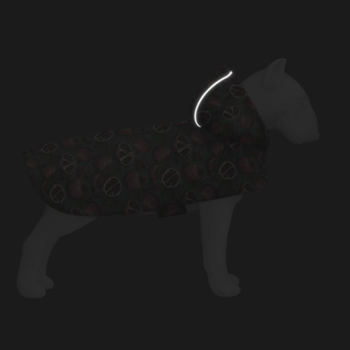 Дождевик-накидка для собак WAUDOG Clothes с капюшоном, рисунок «Гранаты»