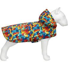 Дождевик-накидка для собак WAUDOG Clothes с капюшоном, рисунок «Кубы 3D»