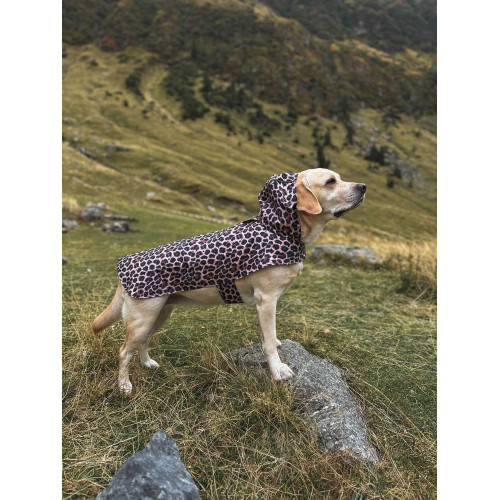 Дождевик-накидка для собак WAUDOG Clothes с капюшоном рисунок "Леопард"