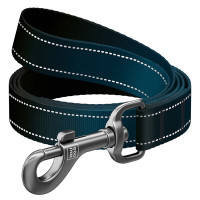 Повідець для собак нейлоновий WAUDOG Nylon Mono, світловідбивний, чорного кольору