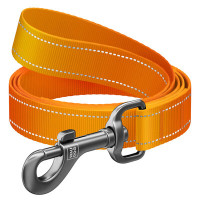Повідець для собак WAUDOG Nylon Mono, світловідбивний, помаранчевий колір