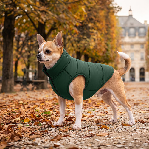 Куртка для собак WAUDOG Re-clothes изумрудная, двусторонняя - фото 2
