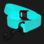 Поводок для собак водостойкий WAUDOG Waterproof, светонакопительный, ментолового цвета, (122 см - 305 см) - фото 1
