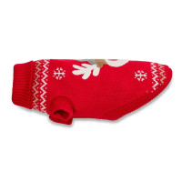 Вязаный свитер для собаки Wolters Rudi с мотивом оленя, красный