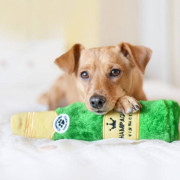М'яка іграшка пляшка шампанського Happy Hour Crusherz Champagne з пищалкою зелена для собак ZippyPaws - фото 3