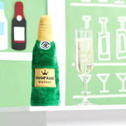 М'яка іграшка пляшка шампанського Happy Hour Crusherz Champagne з пищалкою зелена для собак ZippyPaws - фото 4