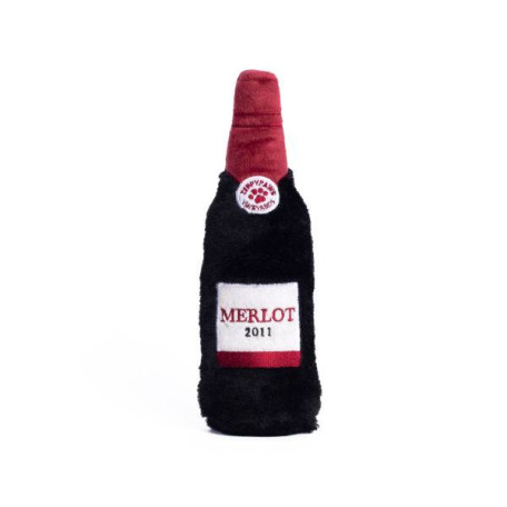Мягкая игрушка бутылка вина Happy Hour Crusherz Red Wine с пищалкой бордовая для собак ZippyPaws
