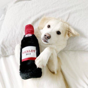 М'яка іграшка пляшка вина Happy Hour Crusherz Red Wine з пищалкою бордова для собак ZippyPaws - фото 3