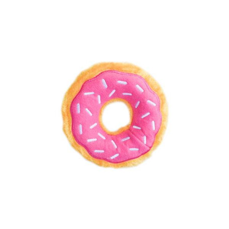 Мягкая игрушка пончик Junior Donutz Strawberry с пищалкой розовая для собак ZippyPaws