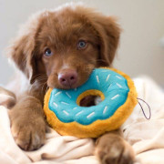 М'яка іграшка Пончик Donutz Blueberry з пищалкою чорнична для собак ZippyPaws - фото 5