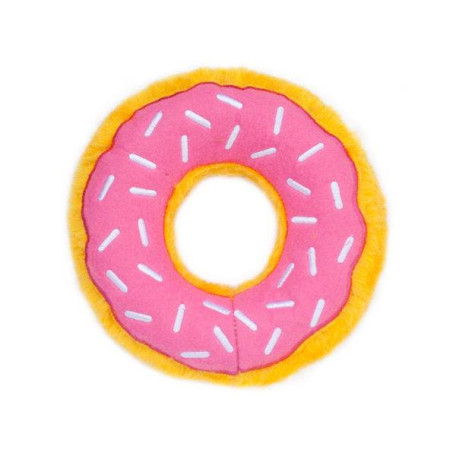 Мягкая игрушка Donutz Strawberry в форме пончика розовая с пищалкой для собак ZippyPaws