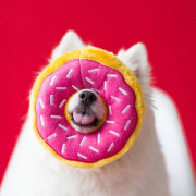 М'яка іграшка Donutz Strawberry у формі пончика рожева з пищалкою для собак ZippyPaws - фото 4