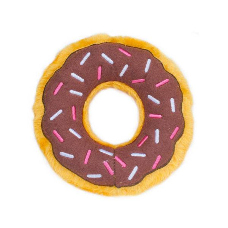 Мягкая игрушка пончик Donutz Chocolate шоколадный с пищалкой для собак ZippyPaws