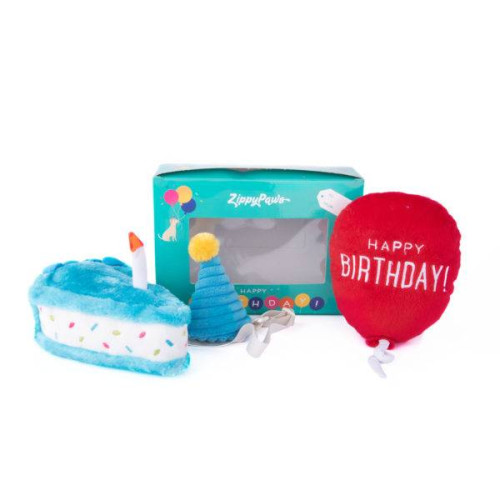 М'яка іграшка Pup Birthday Box з пищалкою синя для собак ZippyPaws