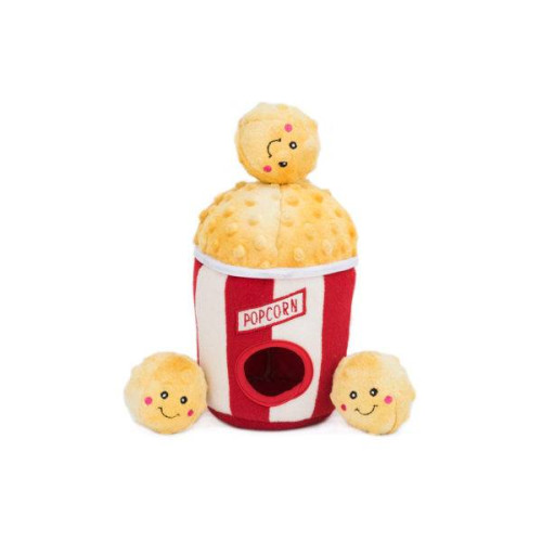 М'яка іграшка-головоломка Zippy Burrow Popcorn Bucket з пискавками різнокольорова для собак ZippyPaws