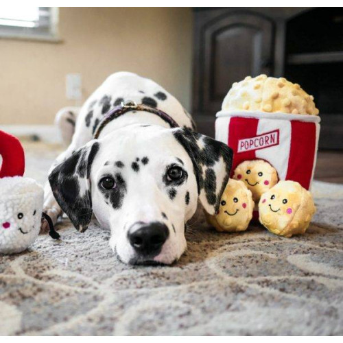 М'яка іграшка-головоломка Zippy Burrow Popcorn Bucket з пискавками різнокольорова для собак ZippyPaws