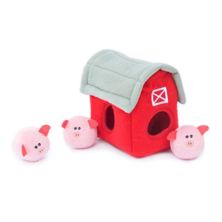 Мягкая игрушка Zippy Burrow Pig Barn со свинками и пищалкой для собак ZippyPaws