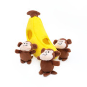 Мягкая игрушка-головоломка Zippy Burrow Monkey 'n Banana с пищалкой желтая для собак ZippyPaws - фото 2