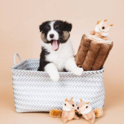 М'яка іграшка-головоломка Zippy Burrow Log with 3 chipmunks з пищалками коричнева для собак ZippyPaws - фото 4