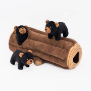 Интерактивная мягкая игрушка Zippy Burrow Black Bear Log с пищалками коричневая с черным для собак ZippyPaws - фото 2