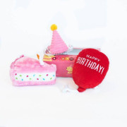 Мягкая игрушка Pup Birthday Box Pink с пищалкой розовая для собак ZippyPaws - фото 1