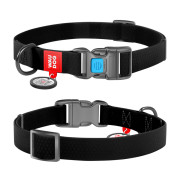 Нашийник для собак WAUDOG Waterproof з пластиковою пряжкою-фастекс чорного кольору - фото 1