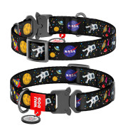 Нашийник для собак нейлоновий WAUDOG Nylon c QR паспортом, малюнок "NASA", металевий фастекс - фото 1