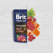 Корм вологий Brit Premium Fillets in Gravy Beef & Carrot для собак малих порід філе в соусі яловичина і морква 85 г - фото 2