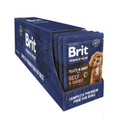Корм вологий Brit Premium Fillets in Gravy Beef & Carrot для собак малих порід філе в соусі яловичина і морква 85 г - фото 3
