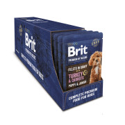 Корм вологий Brit Premium Fillets in Gravy Turkey & Carrots Puppy для цуценят малих порід філе в соусі індичка і морква 85 г - фото 3