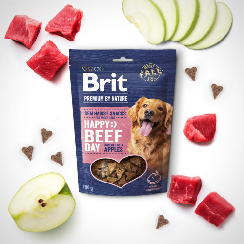 Ласощі Brit Premium Semi-moist Snacks Beef with Apples напіввологі для cобак з яловичиною і яблуками 180 г
