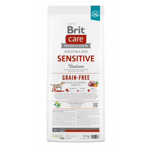 Корм сухой Brit Care Dog Grain-free Sensitive для собак з чутливим травленням беззерновой с олениной 12 кг