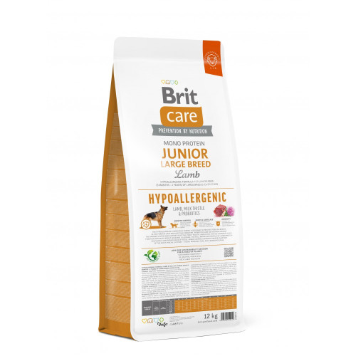 Корм сухий Brit Care Dog Hypoallergenic Junior Large Breed для молодих собак великих порід гіпоалергенний з ягням 12 кг