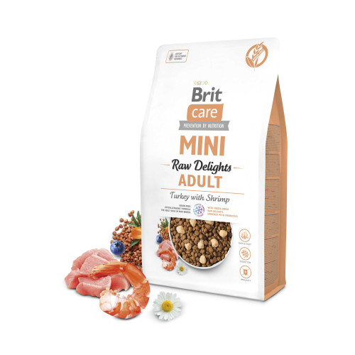Корм сухий Brit Care Mini Raw Delights Turkey with Shrimp д/собак малих порід індичка з креветкою 2 кг