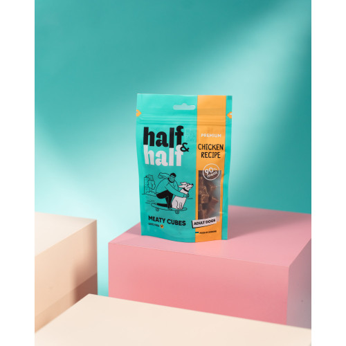 Ласощі Half&Half м'ясні кубики для собак з куркою 100 г