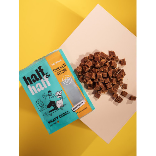 Ласощі Half&Half м'ясні кубики для собак з куркою 100 г