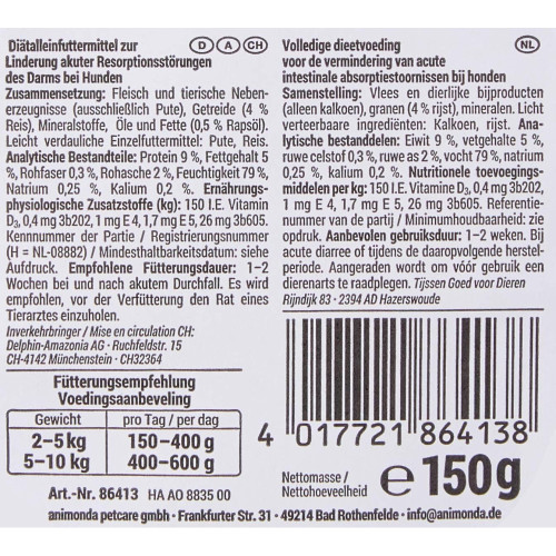 Animonda Integra Protect Intestinal Pure Turkey 150 г