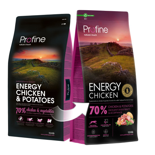 Корм сухий Profine Energy Chicken and Potatoes д/активних собак курка і картопля 12 кг