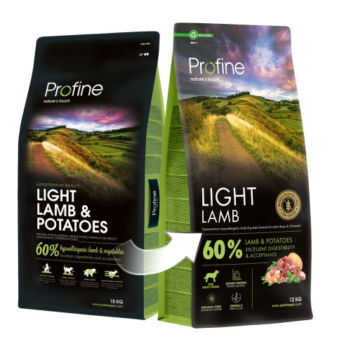 Корм сухой Profine Light Lamb and Potatoes д/собак з надмірною вагою ягня і картопля 12 кг