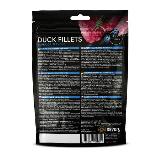 Джерки Savory Fillet Turkey With Duck, філе індички з качкою, 100 г
